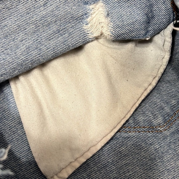 Denim Colab Saltwater Song Distressed Mid Rise Jean Shorts Size 26 - Picture 10 of 11